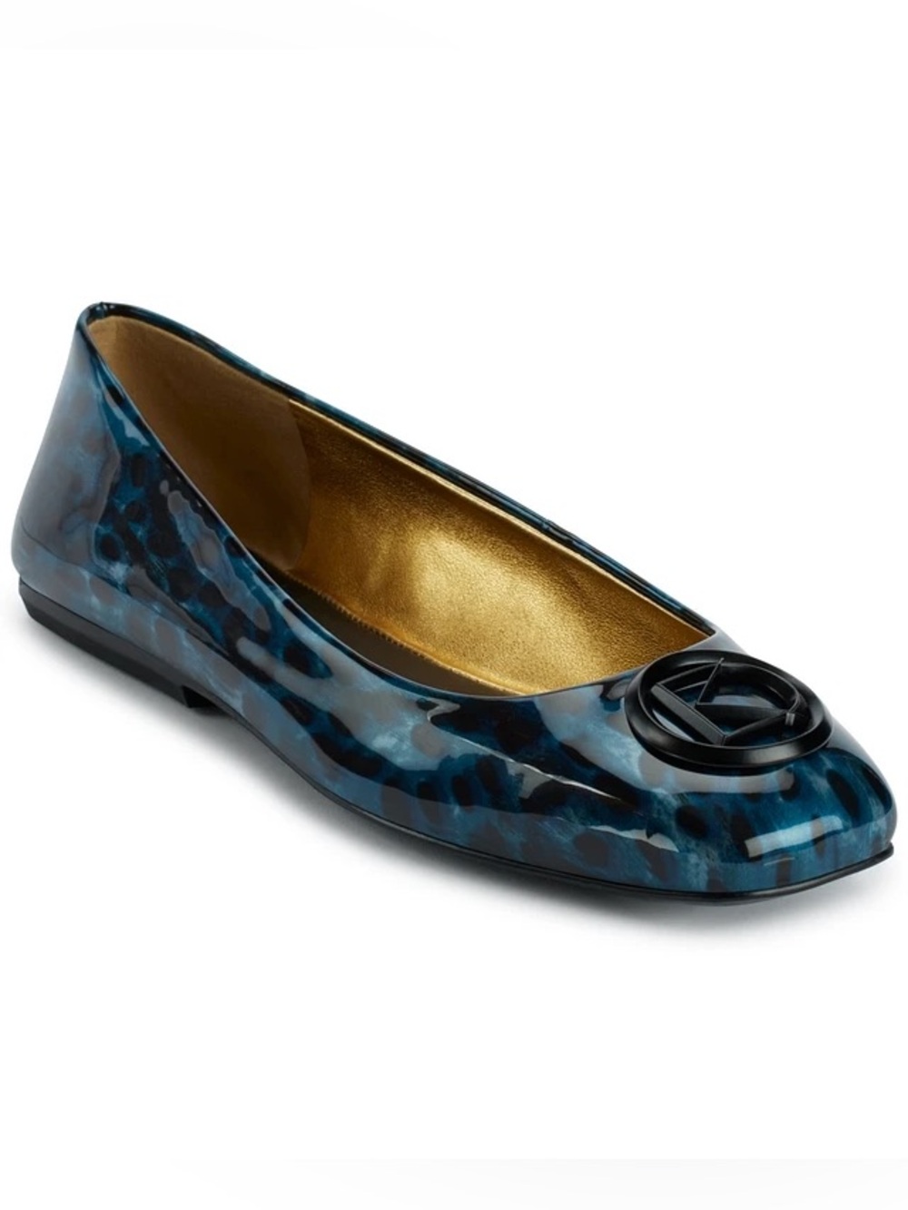 Donna Karan Kylee Blue Ocelot Animal Print Ballet Flats Women’s 9M